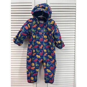 Jojo maman bebe size 12-18M dinosaur fleece lined puddle suit